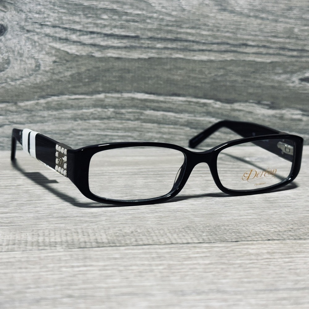 Dereon DOC 302 001 Eyeglass Frames Only Womens‎ 53-17-135 Black Rhinestone